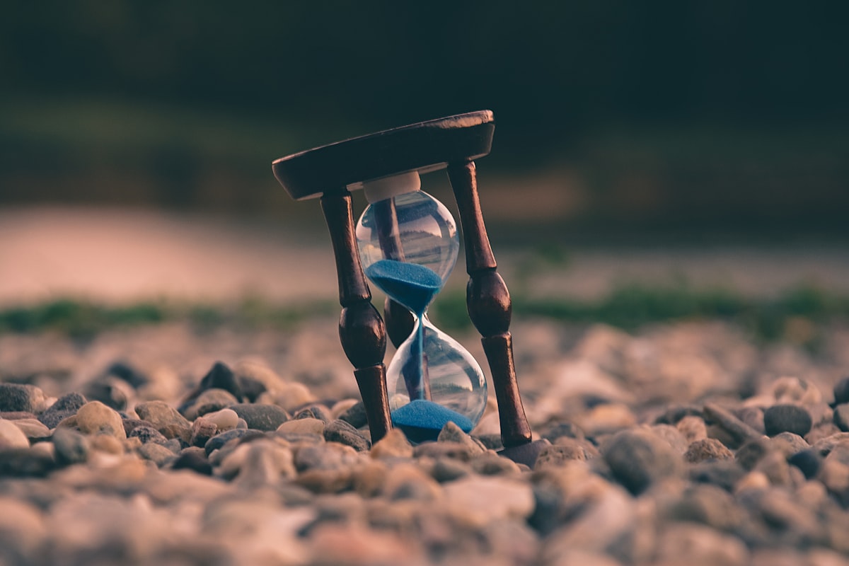Hourglass with sand falling